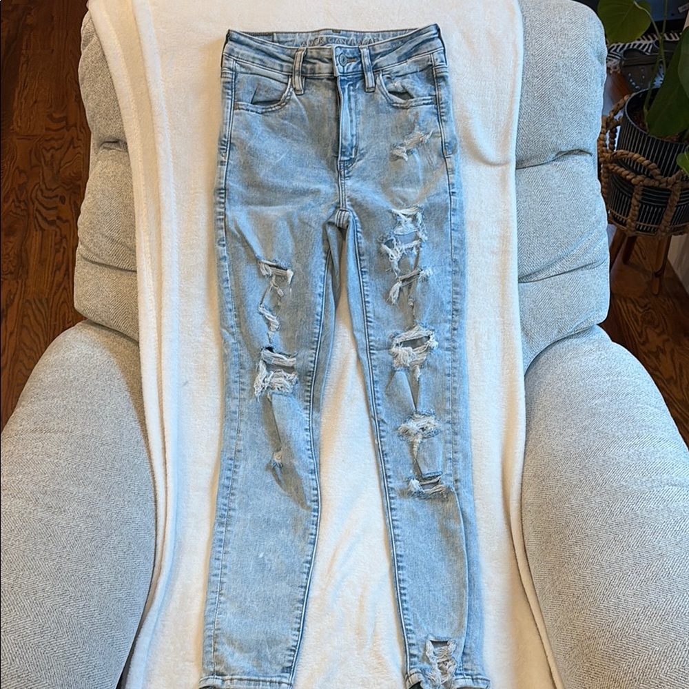 American Eagle Outfitters Skinny Blue Distressed Denim